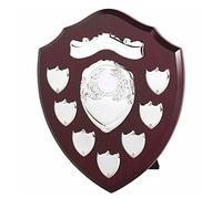 County Engraving The Vanquish 7 Year Annual Wooden Shield Award Trophy, Personalised Engraved - Enter Your Own Custom Text