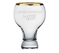 County Engraving Thick Stem Gold Rim 500ml Gin Glass - Let the weekend beGin