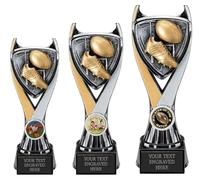 County Engraving Wolverine Tower Rugby Trophy Award Black & Gold 3 Sizes Engraved - Enter Your Own Custom Text (Large 20cm)