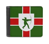 County Flag of Nottinghamshire Slim Wallet Bifold Credit Card Holder Case PU Pouch Purse for Men Women