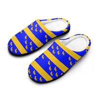 County Flag of West Sussex Mens Slippers Memory Foam Winter Warm Sandals Slip On House Shoes Size 7-14