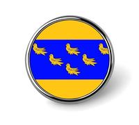 County Flag of West Sussex Round Brooch Pins Badge Printed Button Tie Lapel Backpack Pin Decoration for Women Men