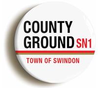 County Ground SN1 Swindon Road Sign Fridge Magnet (Circular 2inch / 50mm Diameter)