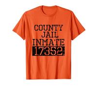 County Jail Inmate Funny Prisoner Spooky Halloween Costume T-Shirt