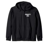 COUNTY JAIL UNIFORM COSTUME HALLOWEEN INMATE PRISON TEE Zip Hoodie