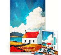 County Kerry Ireland Travel Poster Jigsaw Puzzles for Adults1000 Pieces Focus Boost, Bright Print, Family Fun, Wall Accent (38x52cm)