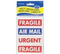 County Mailing Label Fragile/Air Mail Pack of 12