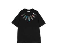 COUNTY OF MILAN KIDS feather-print short-sleeve T-shirt - Black 4 yrs-8 yrs-10 yrs