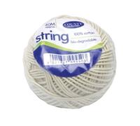 County Stationery Cotton String Ball Medium 40m White