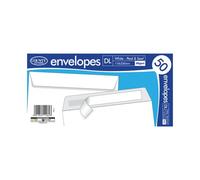 County Stationery DL Peel and Seal Envelopes x50 White (Pack of 20) C504