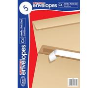 County Stationery Heavy Duty Self Seal Manilla Envelope (Pack of 5) (C4) (Brown)