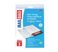 County Stationery Mail Bag Polythene Envelopes x5 White Small 160x230mm (Pack of 10) C260
