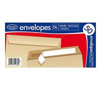 County Stationery Self Seal Manilla Envelope (Pack of 50) (DL) (Brown)