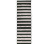 County Stripe Black Rug - Indoor & Outdoor - 67X300 cm