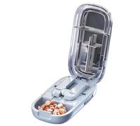 Coupe-Comprimé Diviseur Portable - 8.5 x 4.5 x 2.3 cm - Outil Multifonctionnel ABS Pour Découpe Précise Demi Ou Quart, Rangement Pratique Médicaments, Usage Hôpital, Voyage, École Et Domicile