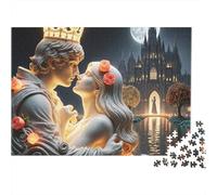 Couple 1000 Piece Castle King Queen Cardboard Jigsaw Puzzle for Adults 14+ Senior Centre Activity Classroom Puzzle Social Icebreaker Stress Relief 38x26cm/1000pcs