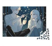 Couple 1000 Piece Fireflies Night Cardboard Jigsaw Puzzle for Adults 14+ Senior Centre Activity Classroom Puzzle Social Icebreaker Stress Relief 52x38cm/1000pcs