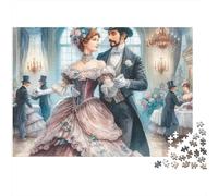Couple 1000pc Victorian Dance Thick Cardboard Jigsaw Puzzle for Stress Relief Seekers Christmas Gathering Home Decor Holiday Pastime Social Icebreaker Present 70x50cm/1000pcs
