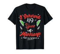 Couple 49th Anniversary I Survived 49 Years of Marriage T-Shirt