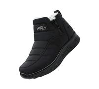 Couple Ankle Boots Fashion Ladies Wellies Casual Shoes Men's Cotton Shoes Winter Padded Warm Women's Boots 2026 (Black, 7)