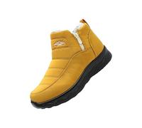 Couple Ankle Boots Fashion Ladies Wellies Casual Shoes Men's Cotton Shoes Winter Padded Warm Women's Boots 2026 (Yellow, 7.5)