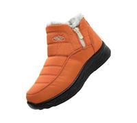 Couple Ankle Boots Fashion Ladies Wellies Casual Shoes Men's Cotton Shoes Winter Padded Warm Women's Boots 2026 (Orange, 8)