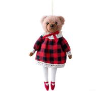 Couple Bear Plush Keychain 19cm Soft Cloth Red for Christmas Decoration | Cloth material for gentle touch Cartoon princess and gentleman bear Keychain or bag charm for versatile use