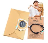 Couple Bracelets Magnetic Heart Adjustable Cord Dinosaur Glow Beads