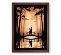 Couple by Still Water Romantic Framed Wall Art Print A2 (59.4×42cm) Walnut, Wall Decor for Living Room, Bedroom, Office & Home, Ready to Hang, Art Gift