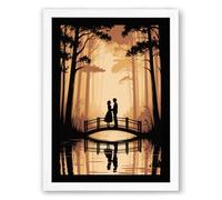 Couple by Still Water Romantic Framed Wall Art Print A2 (59.4×42cm) White, Wall Decor for Living Room, Bedroom, Office & Home, Ready to Hang, Art Gift