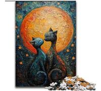 Couple Cat Adult Jigsaws 1000 Pieces Difficult, Challenging Game And Family Play Parent-child Interaction (26x38cm)