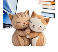 Couple Cat Sign,2d Wooden Couple Cat Desk Decorations | Animal Desktop Decorations for Cabinet Tabletop Shelf Bookshelf Pet Lovers Bedroom Entryway Birthday Christmas Holiday