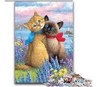 Couple Cats JigsawPuzzle 2000 Pieces for Adults, Challenging Game And Family Play with Matching Poster And Trivia Sheet (70x100cm)
