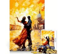Couple Dancing in Venice Painting Jigsaw Puzzles for Adults 1000 Mental Skill, Sharp Edge, Enjoyable Challenge, Christmas Surprise (38x52cm)