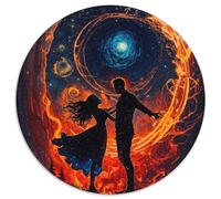 Couple Dancing Jigsaw Puzzles for Adults, 1000 Piece 1000 Piece Round Jigsaw Birthday Gift Idea, Challenging Brain Teaser Game 67.5x67.5cm