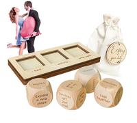 Couple Dating Dice - Wooden Dating Fun Dice Game, Clear Text Decision Dice, Interactive Party Game, Romantic for Couples, Unique Entertainment for Date Evening, Bachelor and