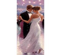 Couple Diamond Painting Kit with Complete Set of Diamond Art Accessories, 5D DIY Full Drill Embroidery Kit, Dance Diamante Gems Canvas Wall Art Crafts for Adults, Room Decor Gifts 16x32in DZSH6004