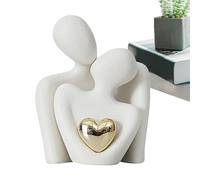 Couple Embracing Figurine - Ceramic Couple Statue, Abstract Modern Sculpture | Couple Figurines in Love, Love Figurines Art Craft, Couple Home Accents for Valentines Day Wedding