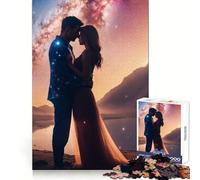 Couple Embracing Under A Starry Sky Jigsaw Puzzle 1000 Piece for Teenagers Sharp Logic, Indoor Fun, Family Pastime, Perfect Art (38x52cm)