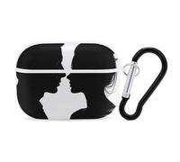Couple Face Silhouette AirPods Pro 2 Case Cover, Shockproof Hard Shell Protective Case for Women Men, Compatible with Airpod Pro Case 2nd/1st Generation with Keychain-White