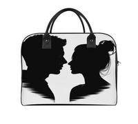 Couple Face Silhouette Laptop Tote Bag Casual Travel Handbag Multi Pocket Shoulder Bags for Work Travel