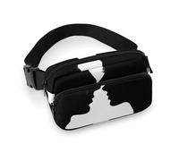 Couple Face Silhouette Waist Bag Fashion Fanny Bag with Adjustable Strap for Outdoor Workout Cycling Unisex, white, 20x13cm, Waist Bag