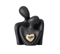 Couple Figurine - Golden Eternal Heart Figurine,Romantic Couple Statue In Love,Hug Figurine with Golden Love Heart,Men Women Statue Sculpture,For Living Room, Bookshelf, Entryway Decoration