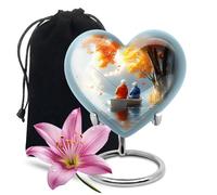 Couple Fishing in Boat Large Urns for Human Ashes Adult Male, Funeral Cremation Urn for Human Ashes Women, Memorial Decorative Ashes 10 Inch