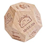 Couple Food Cube, Date Night Food Cube - 12-Sided Date Dice, Wooden Food Dice Game, Decision Cube with 12 Sides for Date Night, Portable Food Cube Decision Maker