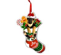 COUPLE FOX German Shepherd Dog Ornaments Christmas Tree, GSD Xmas Sock Acrylic Ornaments, Christmas Decoration 2023 for GSD Lovers, Dog Mom, Dog Dad