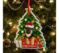 COUPLE FOX German Shepherd Dog Ornaments for Christmas Tree, Aluminum Xmas Tree Decorations 2023 for GSD Lovers, Dog Mom & Dad, Pet Lovers
