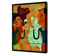 Couple French Themed Picture Print On Framed Canvas Wall Art Home Decor 20’’ x 16" inch(50x 40 cm) -18mm Depth