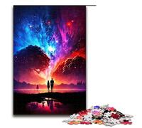 Couple Galaxy Landscape Puzzles Pieces for Adults Jigsaw Puzzles Relaxing Entertainment Home Decor 1000 PCS(75x50cm)