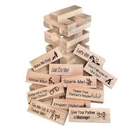 Couple Game Blocks, Naughty Blocks Game for Adults, Naughty Block Tower Game, Couple Activities & Date Night Ideas, 48 Pieces Questions Tumbling Tower Stacking Blocks Game for Adults